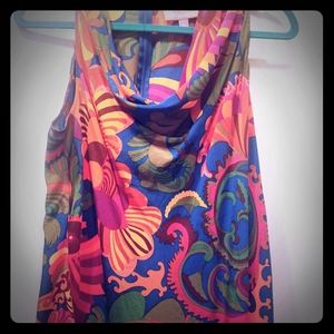 Tropical Cowell sleeveless silk blouse
